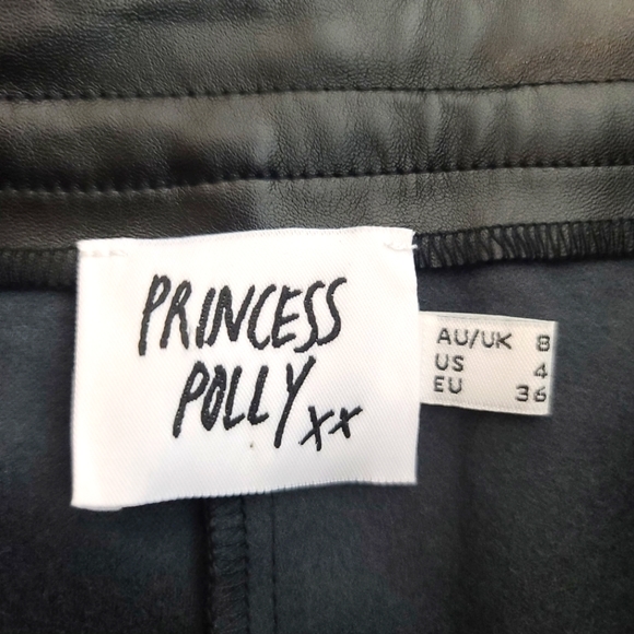 PRINCESS POLLY High Rise Faux Leather Black Straight Leg Pants - Picture 6 of 10